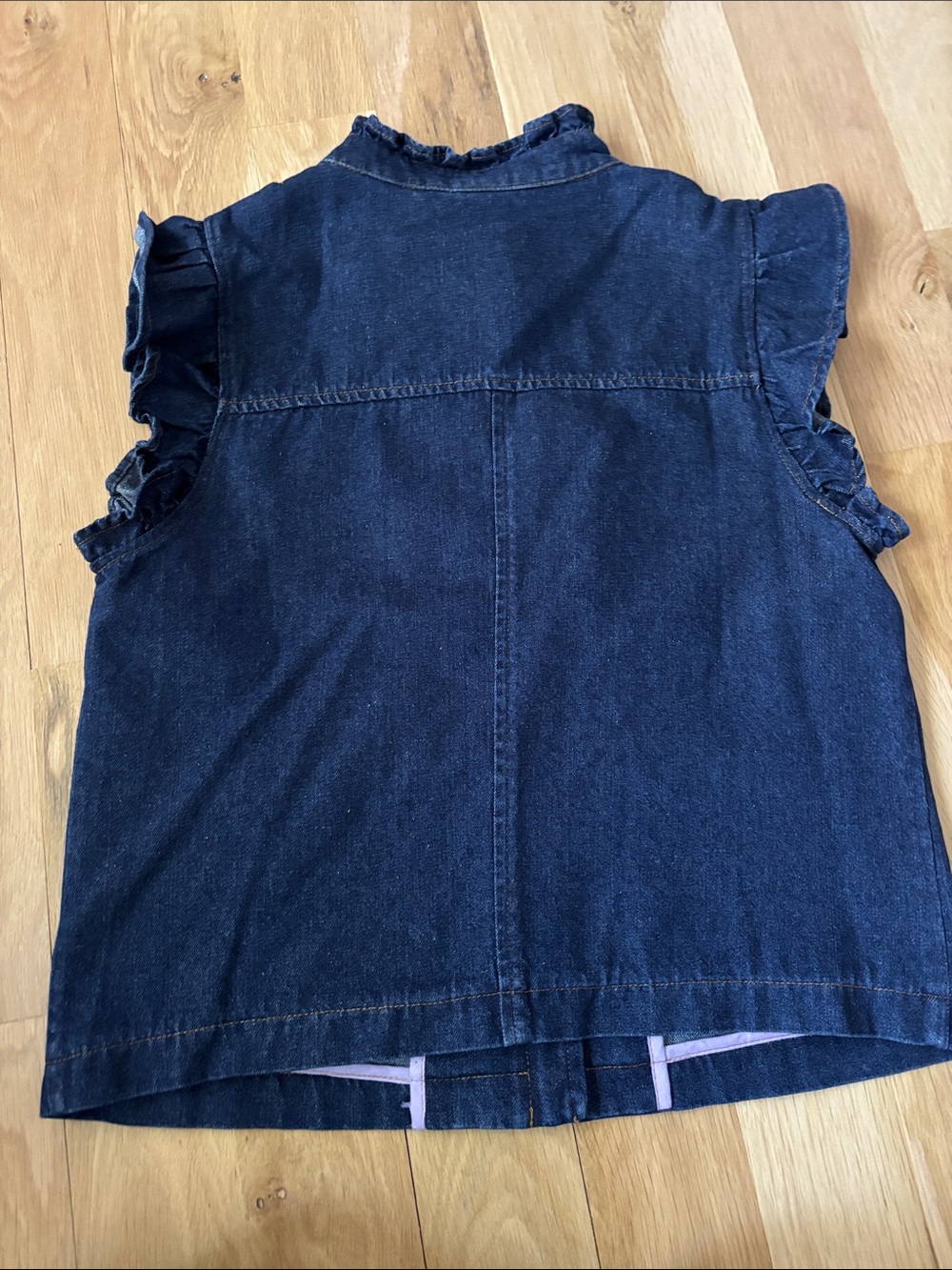 Anthropologie Dolan Ruffled Denim Utility Vest - Picture 6 of 7